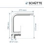 Schütte Küchenarmatur Rio Chrom, Einhebelmischer mit Maßangaben.