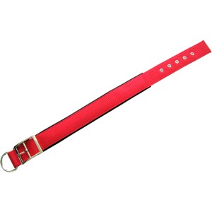 Rotes Heim Hundehalsband mit Neopren, 20 mm breit, 45 cm lang.