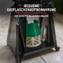 Weber Q2800N+ Gasgrill mit Rollwagen: Gasflasche im Stauraum unter dem Grill.
