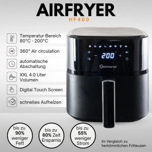 Sommertal Heißluftfritteuse HF400 4.0L XXL Airfryer