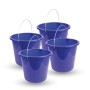 4er-Pack ProHome Eimer, 5 Liter, dunkelblau, mit Metallbügel. Reinigungseimer für Haushalt & Garten.