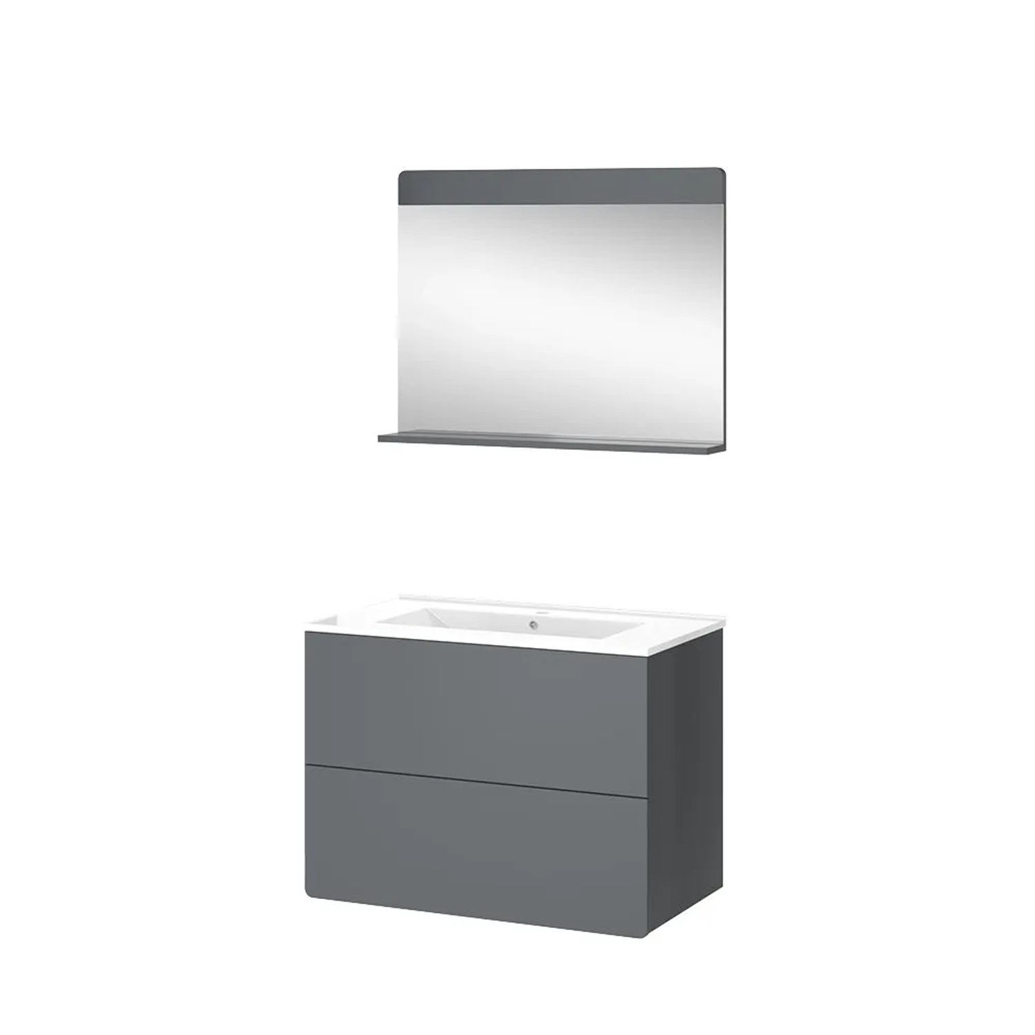 Vicco Badmöbel-Set Izan Grau 80 x 59 3-teilig