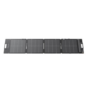 Ecoflow 110W faltbares Solarpanel, dunkelgrau, ausgeklappt. Ideal für mobile Solaranlagen, Camping und Powerstations.