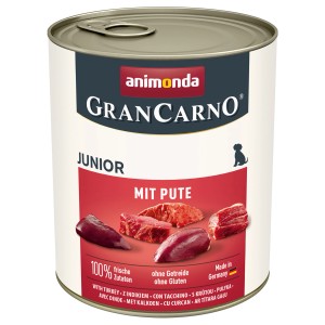 Gran Carno Junior Hunde-Nassfutter Pute, 800g Dose für Welpen.