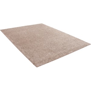 Beiger Kurzflor Teppich (160x230 cm) für Wohnräume, klassisches Design.