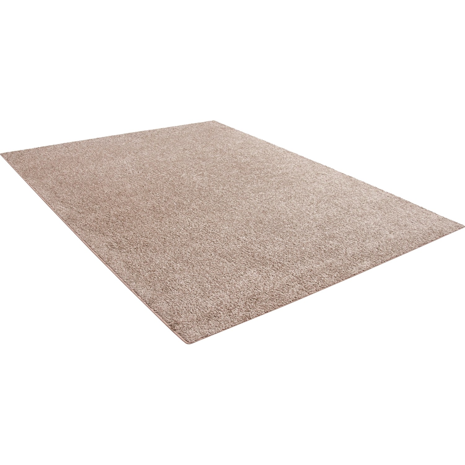 Beiger Kurzflor Teppich (160x230 cm) für Wohnräume, klassisches Design.