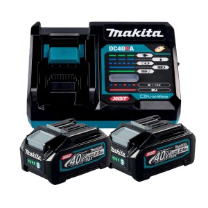 Makita Power Source-Kit XGT 2,5 Ah mit Ladegerät und zwei Akkus. Zubehör für Akku-Geräte.