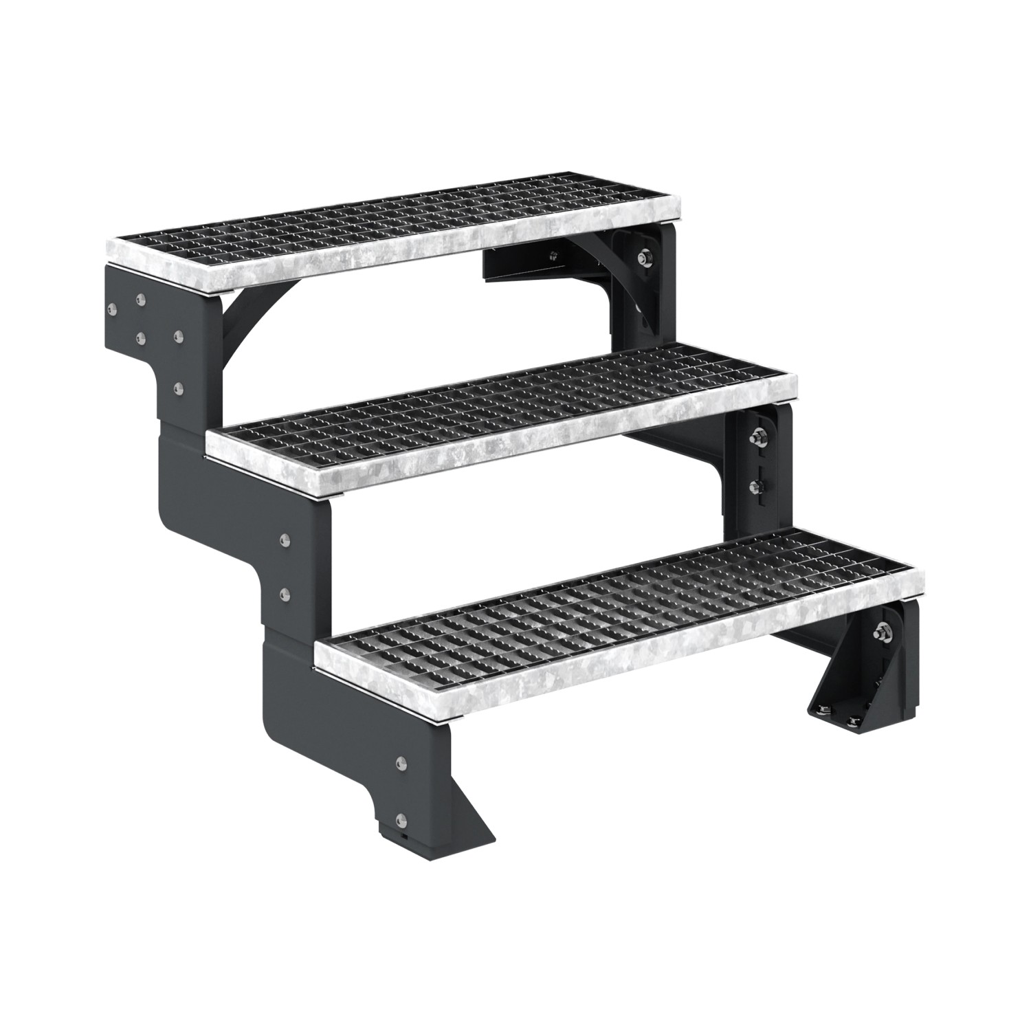 Dolle Außentreppe Gardentop Anthrazit 3 Gitterroststufe 100 cm Ohne Gelände günstig online kaufen