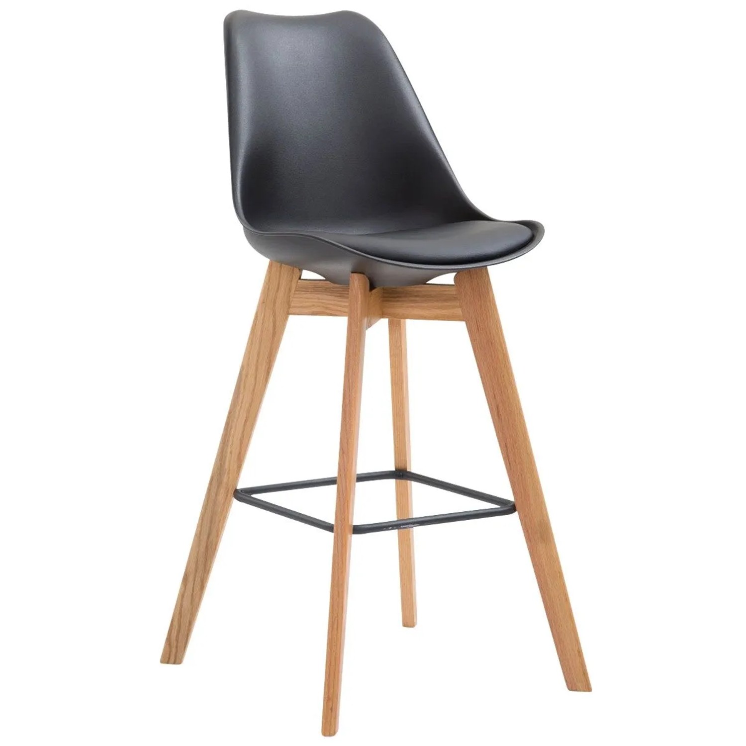 DELUKE 2er Set Barhocker GIKAR Kunststoff Schwarz 48x56x112cm Barstuhl Mit Lehne Tresenhocker Tresenstuhl