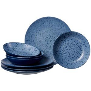 Ritzenhoff & Breker Kitwe Tafelservice, 8-teilig, blau, aus Steingut: Teller und Schalen.