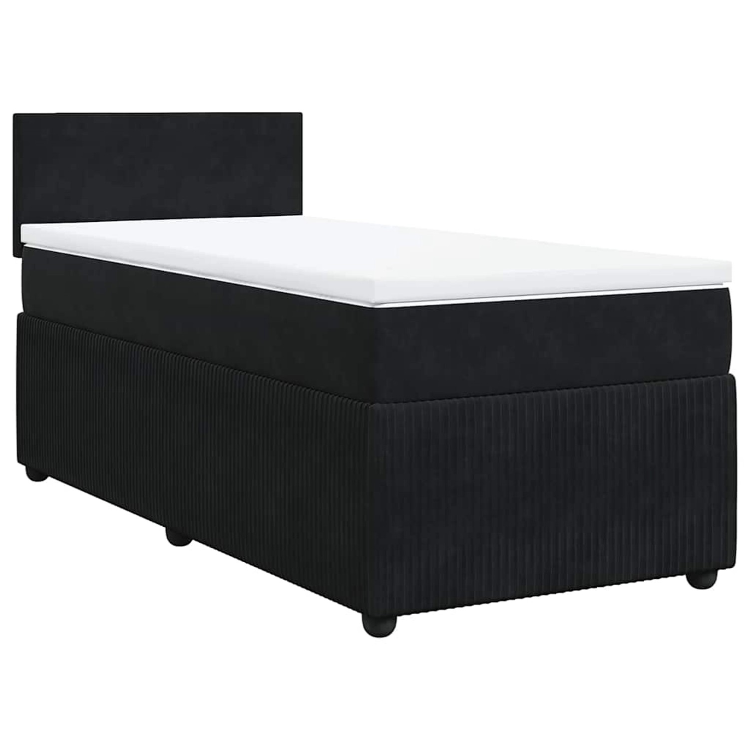 vidaXL Boxspringbett mit Matratze Schwarz 80x200 cm Samt 3287586 günstig online kaufen
