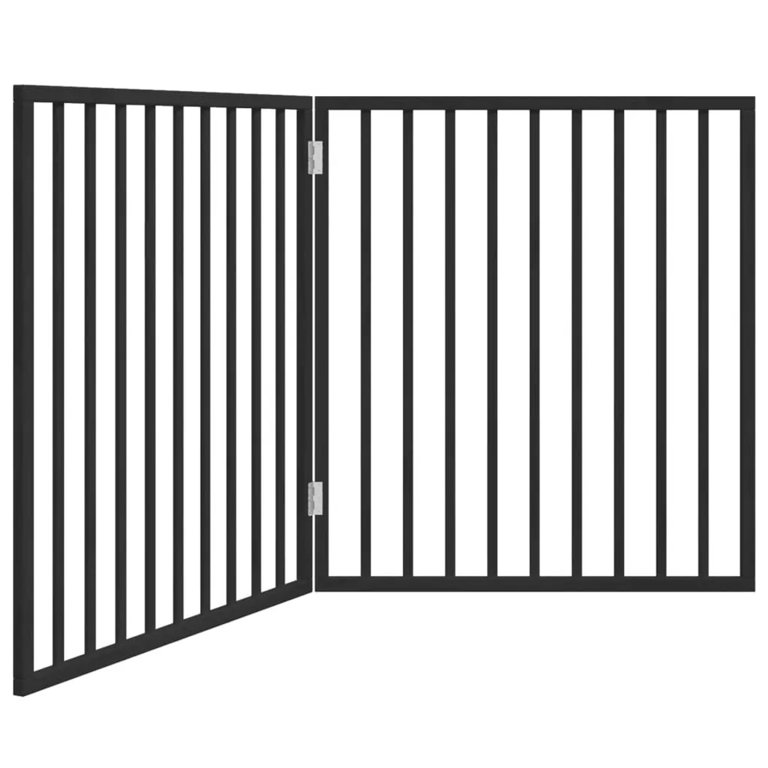 vidaXL Hundegitter Faltbar 2 Paneele Schwarz 160 cm Pappelholz 352194