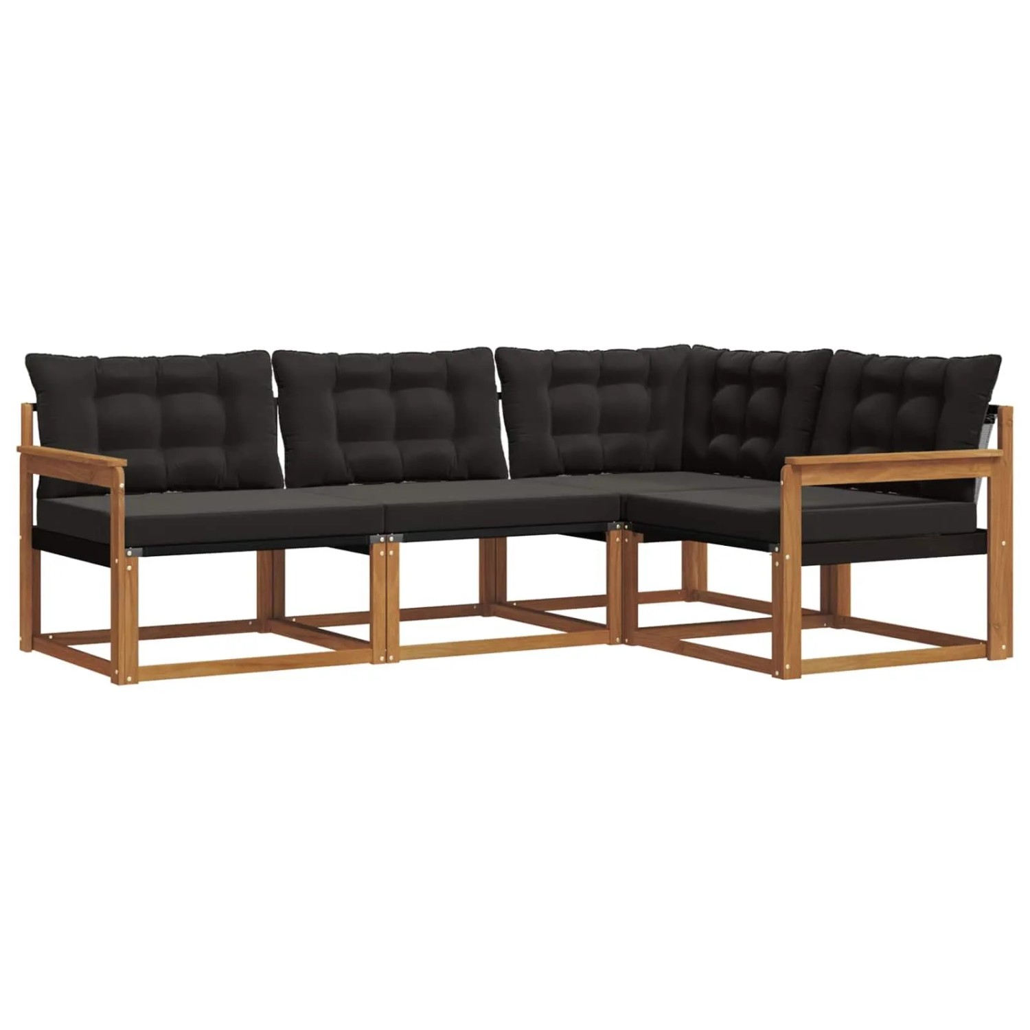 vidaXL Sofa Set mit Kissen 4 Tlg Natur und Schwarz 3369403