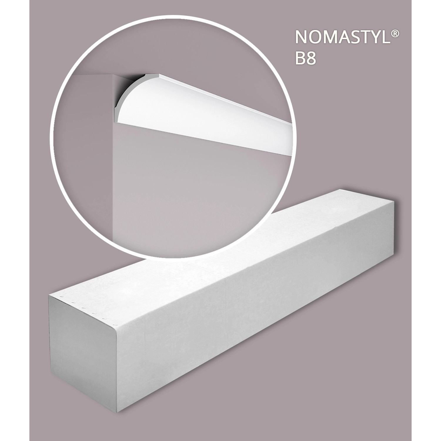 NOEL & MARQUET NMC B8-Box NOMASTYL Eckleisten Set, 28 Stuckleisten, 56m, Weiß.