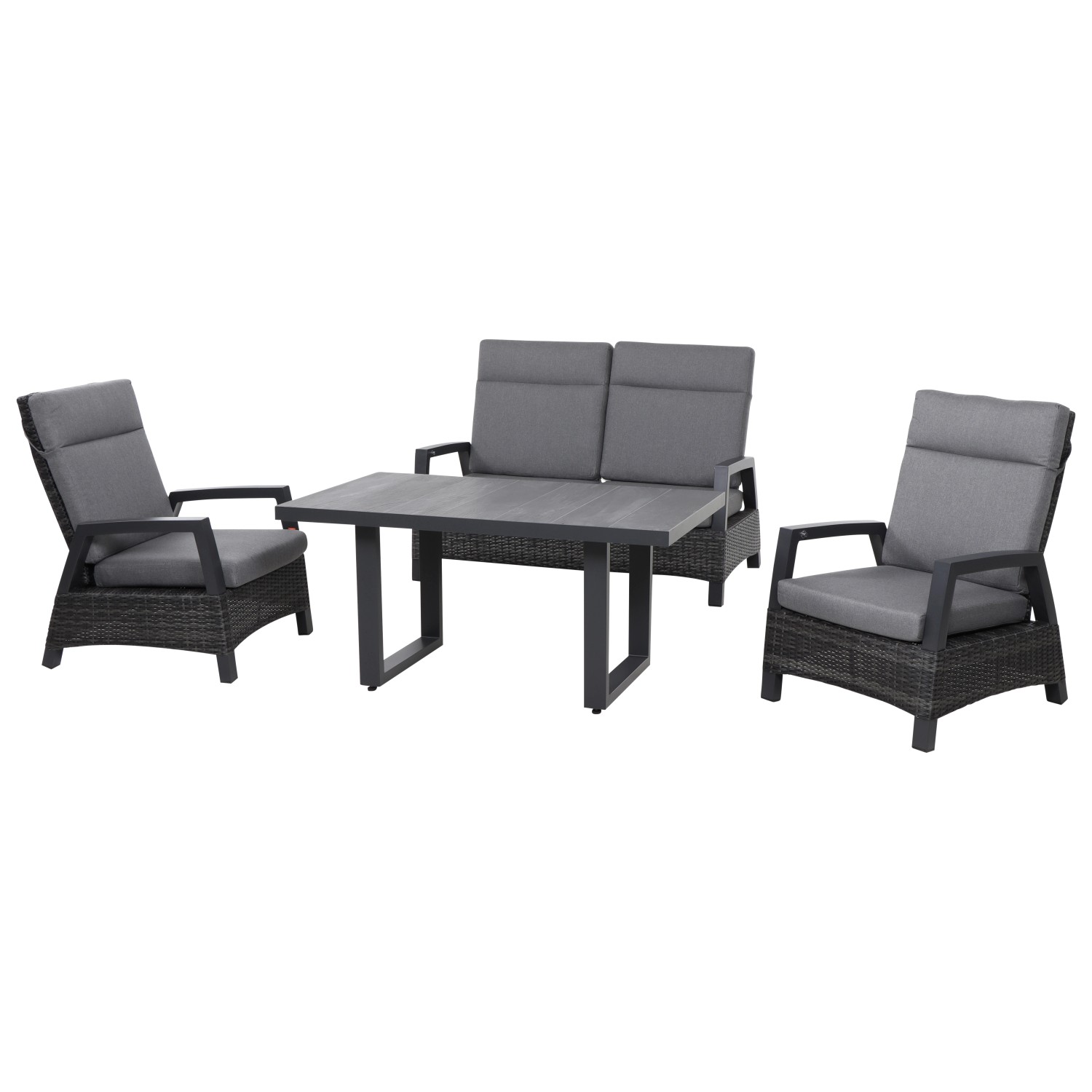 Siena Garden Lounge-Set Taranto 4-teilig Matt-Anthrazit