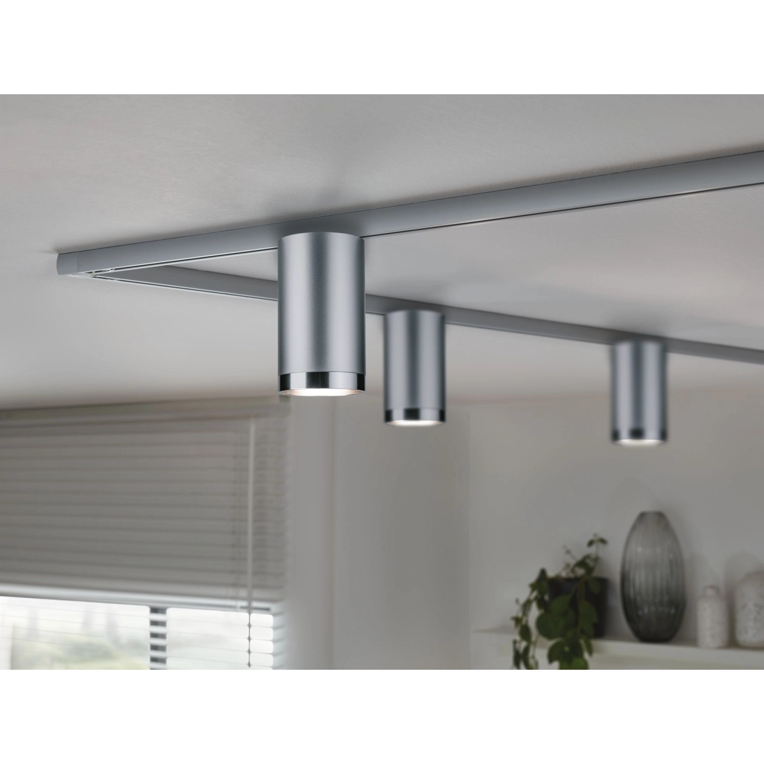 Paulmann URail Spot Tube, Chrom matt, für Schienensysteme. Leuchtmittel nicht enthalten.