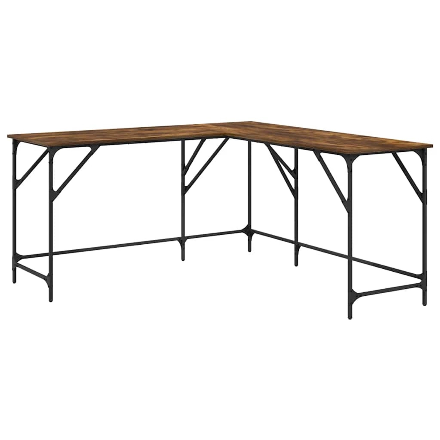 vidaXL Schreibtisch Räuchereiche 149x149x75 cm Holzwerkstoff 837584