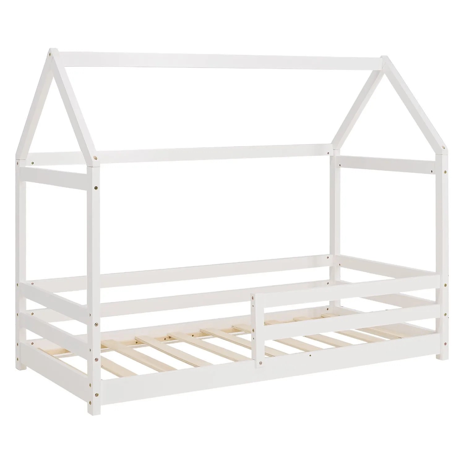 Homestyle4u Kinderbett 80x160 Weiß mit Lattenrost mit Matratze 2835