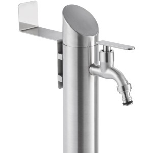 GardWell Wasserzapfstelle Comfort Style aus Edelstahl mit Schlauchhalter und Hahn.