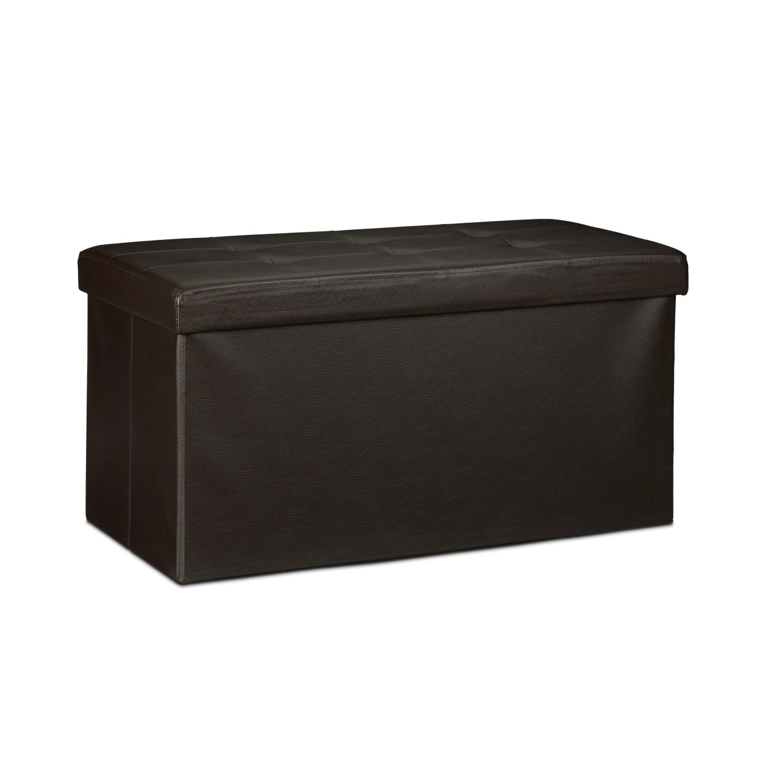 Relaxdays Sitzbank Kunstleder Braun Faltbar mit Stauraum 38 cm x 76 cm x 38 cm 6,5 kg