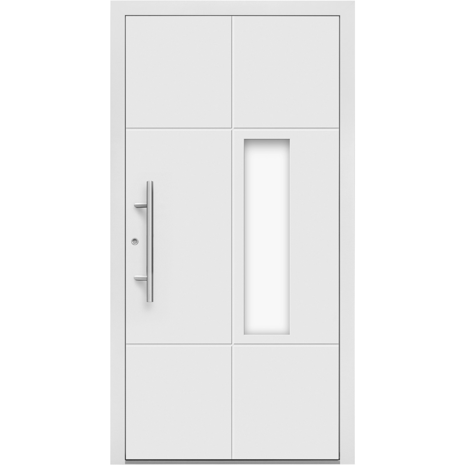 Aluminium-Haustür Moderno M490/B 110 cm x 210 cm Weiß Anschlag Links günstig online kaufen