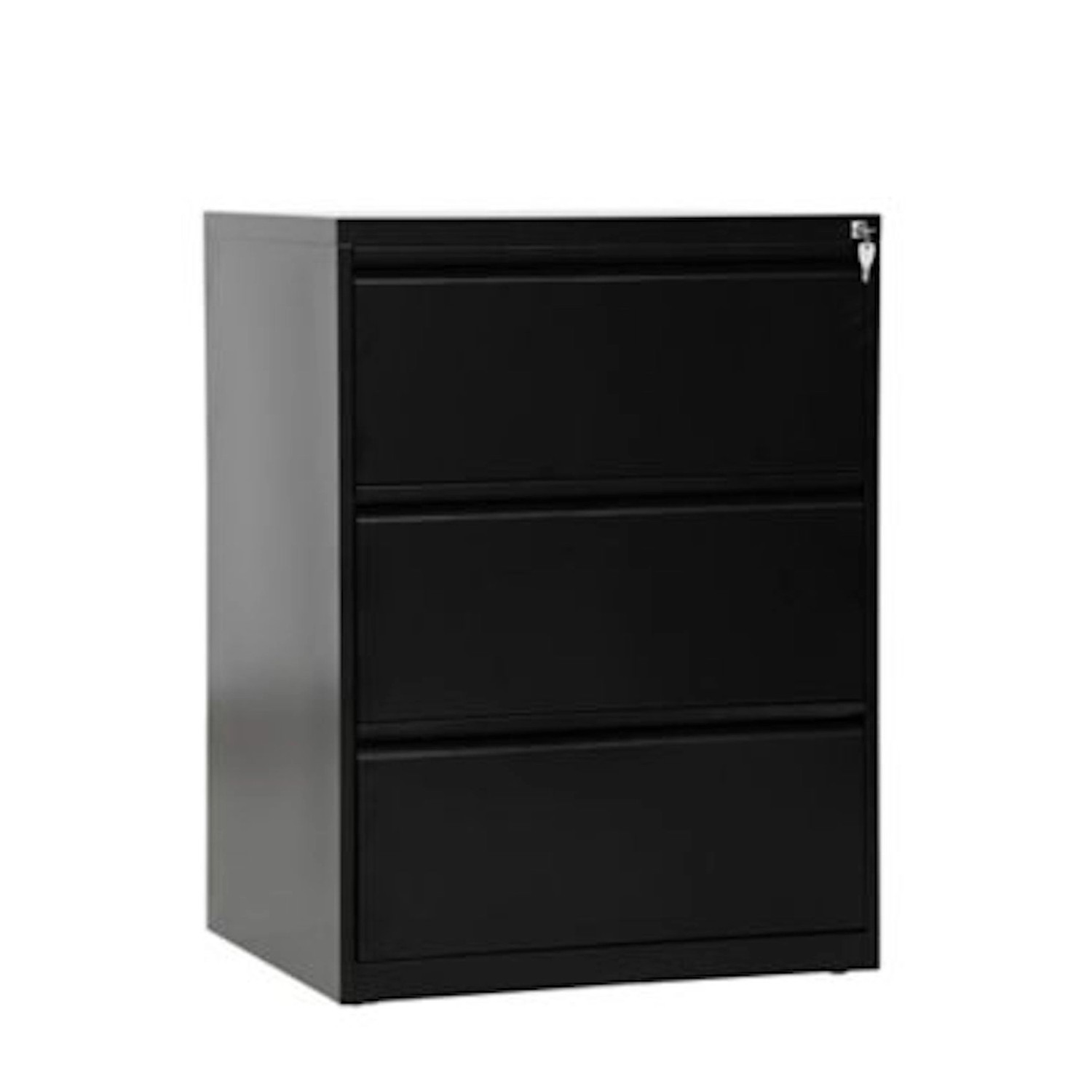 PROREGAL Hängeregistraturschrank 3 Schubladen Mare HxBxT 101 x 76 x 62 cm Schwarz