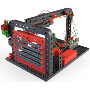 Fischer Baukasten E-Tronic Profi: Elektronik-Baukasten mit roten, grauen und schwarzen Elementen.