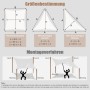 Infografik: WOLTU Sonnensegel Formen (Rechteck, Dreieck) und Montageanleitung.