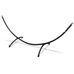 Schwarzes AMANKA Hängemattengestell aus Stahl, geeignet für Hängematten und Hängesessel bis 120 kg.