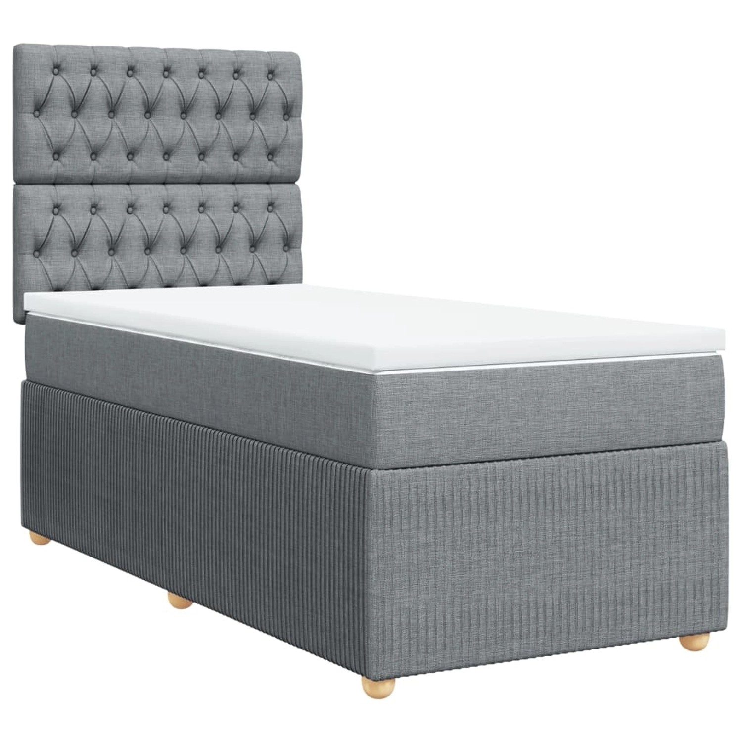 vidaXL Boxspringbett mit Matratze Hellgrau 90x190 cm Stoff2107120 günstig online kaufen