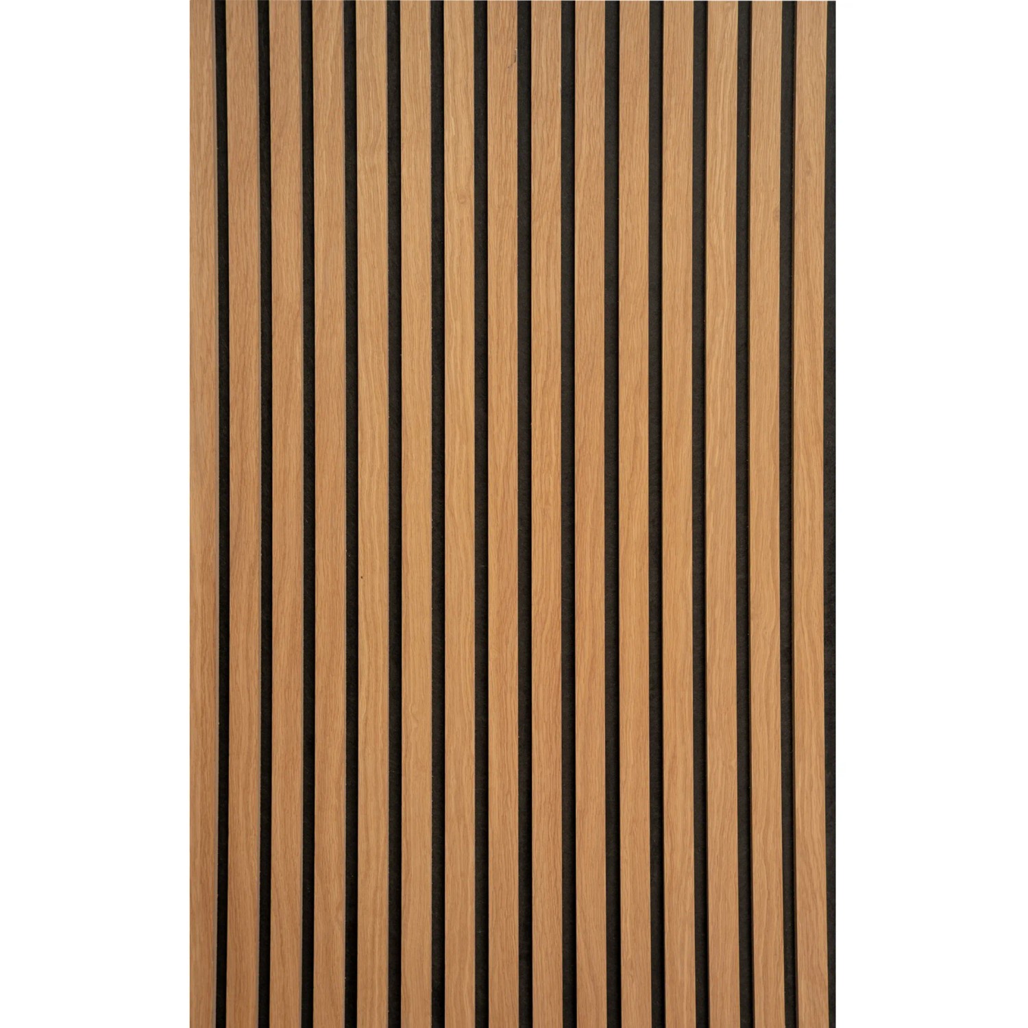 Akustikpaneel Eiche geölt, MDF Natur, schwarzer Akustikfilz, Wandverkleidung 240 cm.