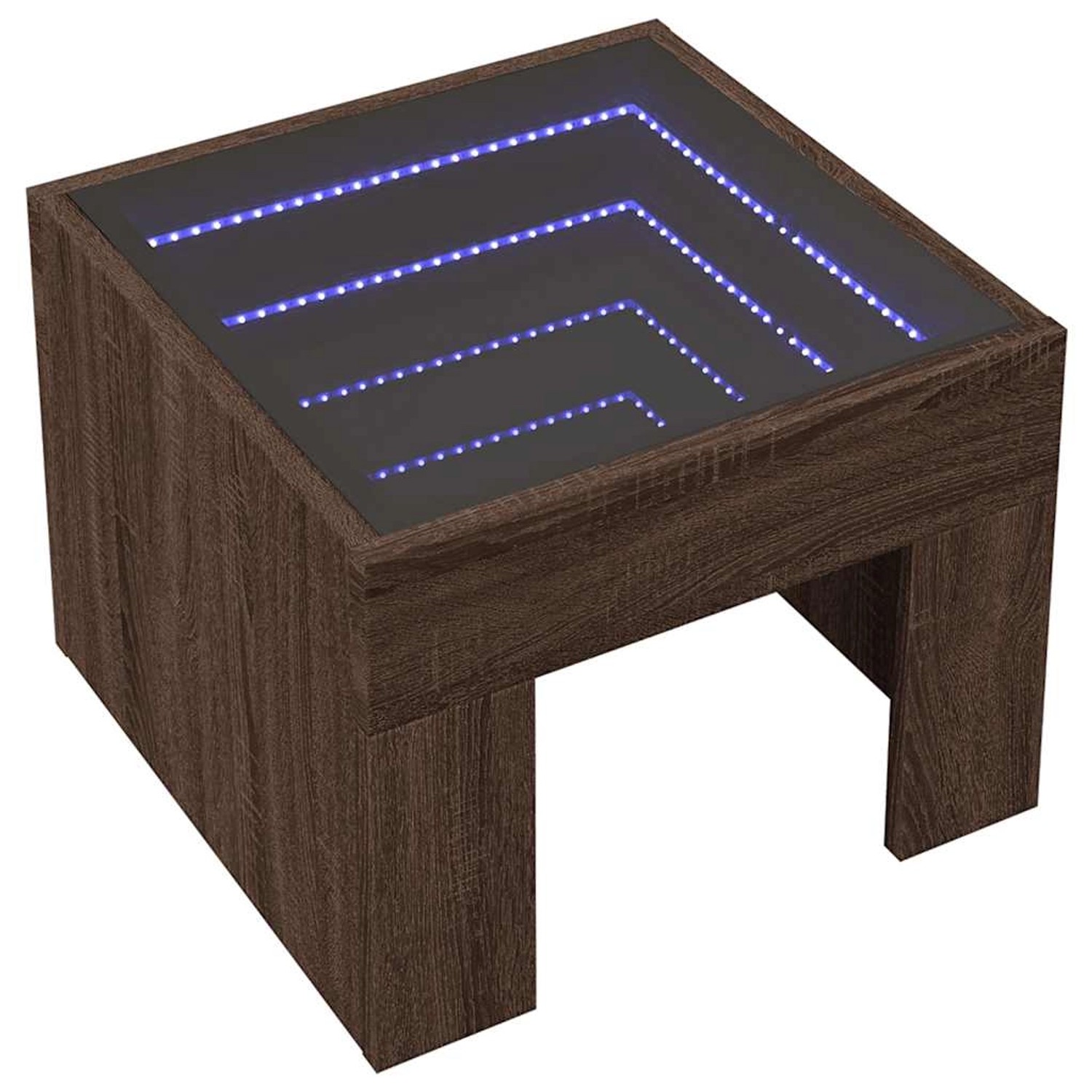 vidaXL Couchtisch mit Infinity-LED Braun Eichen-Optik 40x40x30 cm 847601 günstig online kaufen