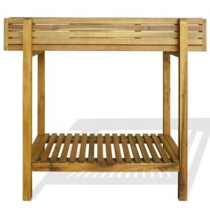 DELUKE Hochbeet Mit Ablage HOOD Akazienholz Massiv 90x30x75cm Balkon Hochbeet Kräuterbeet Balkon Tischbeet Terrasse Balkonbeet