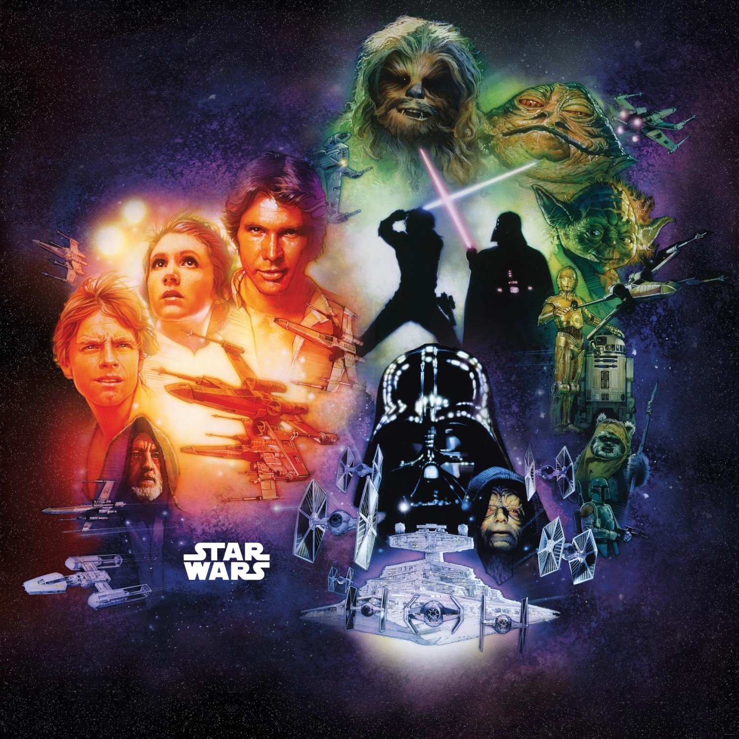 Komar Fototapete Vlies Star Wars Classic Poster Collage  250 x 250 cm