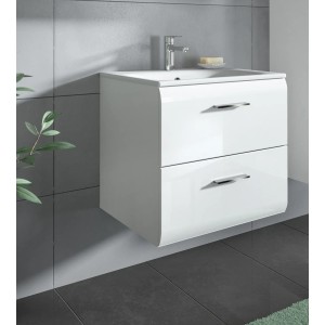 Inn.Furn Waschtisch Hängend mit Waschbecken in Weiß Hochglanz 60 cm Cover