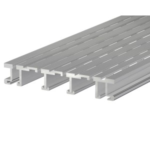 Eloxierte Aluminium Entwässerungsrinne Proside, 150x26x2000 mm, für Terrassen und zur Reduzierung von Spritzwasser.