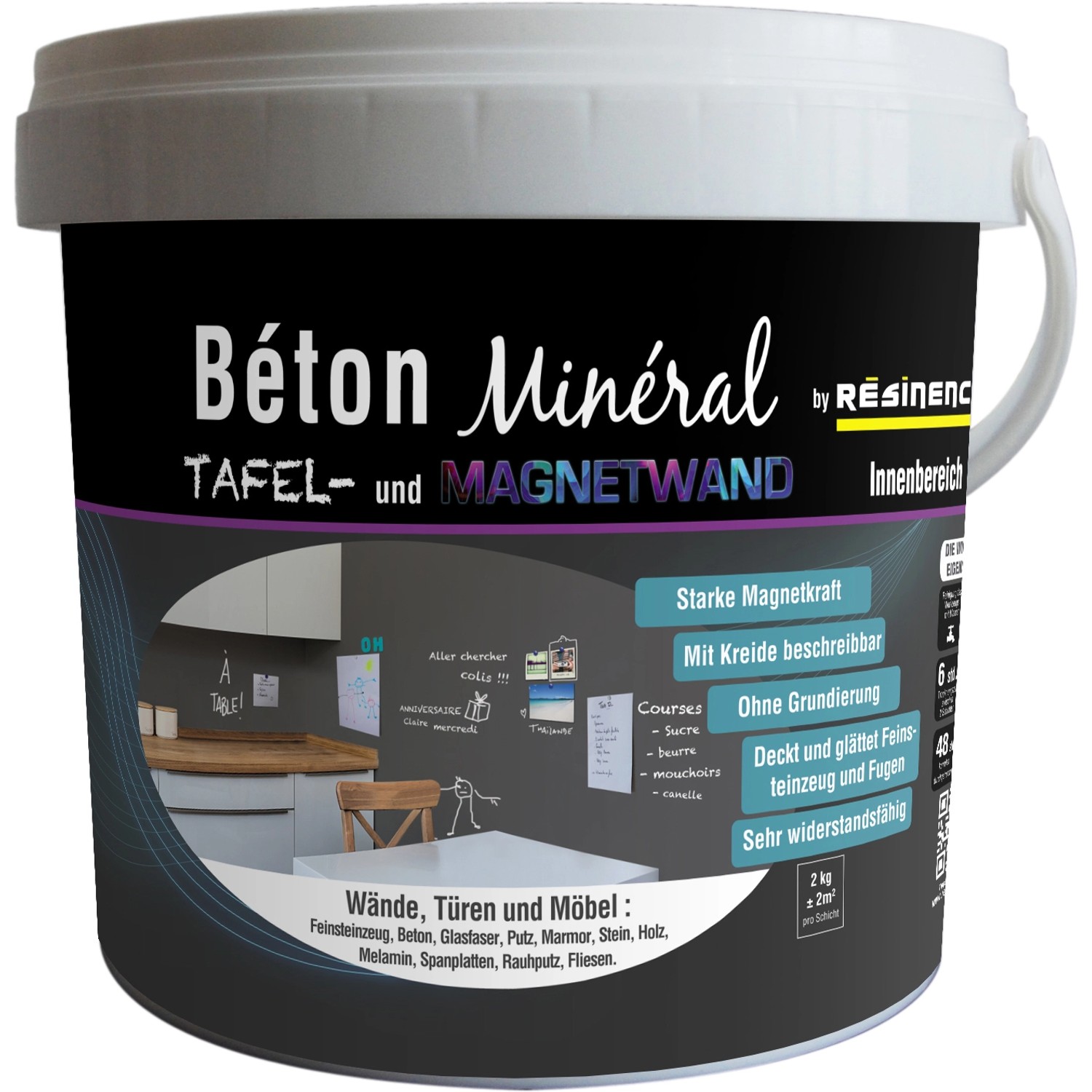 Resinence Beton Mineral Tafel Magnetik 2 kg