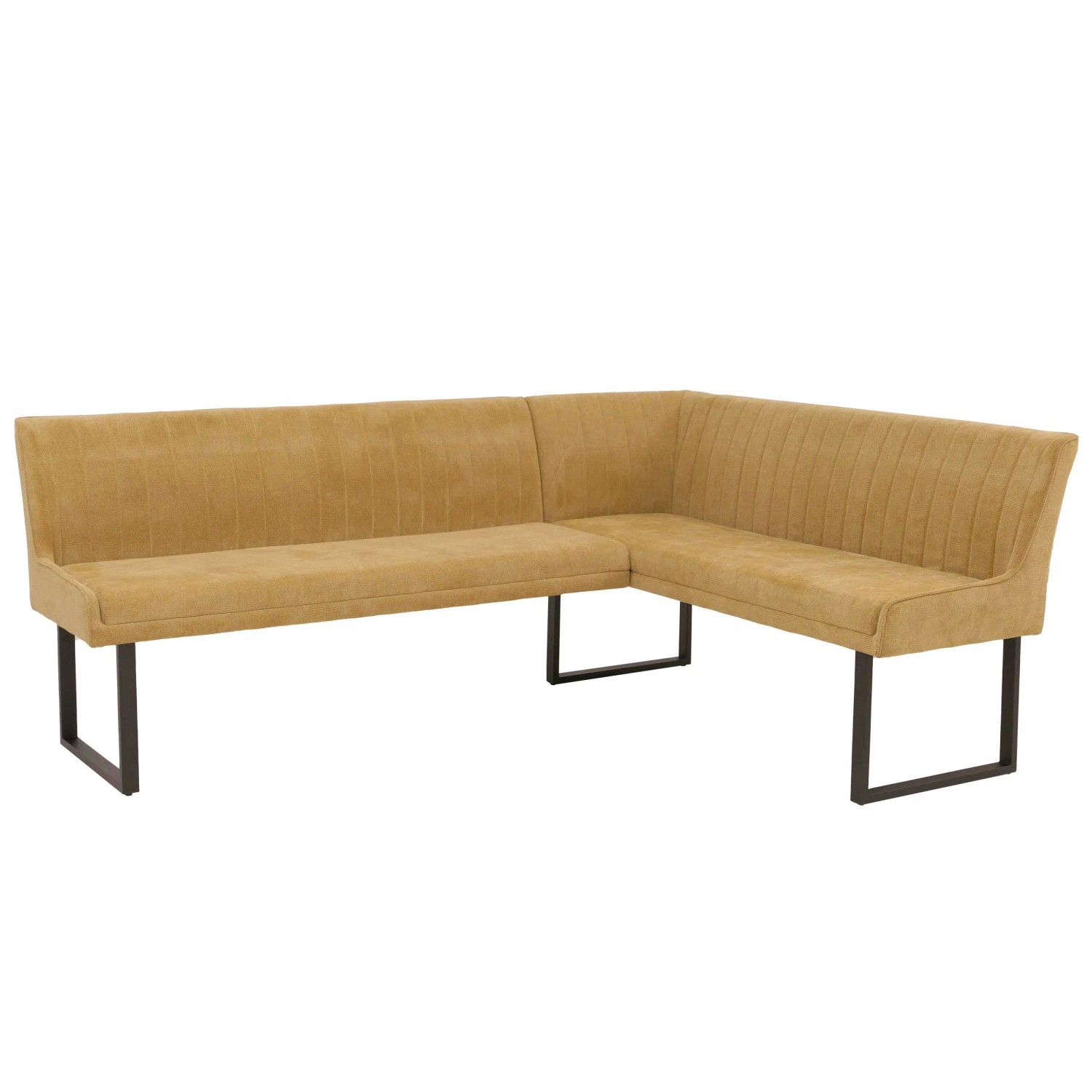 Mcw Eckbank O82 Öko-Tex Chenille Stoff/Textil Metall 210x159cm Senfgelb