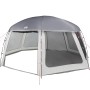 vidaXL Poolzelt mit Abnehmbarem Überzelt Netzwänden Grau 612x612cm 4100639_7