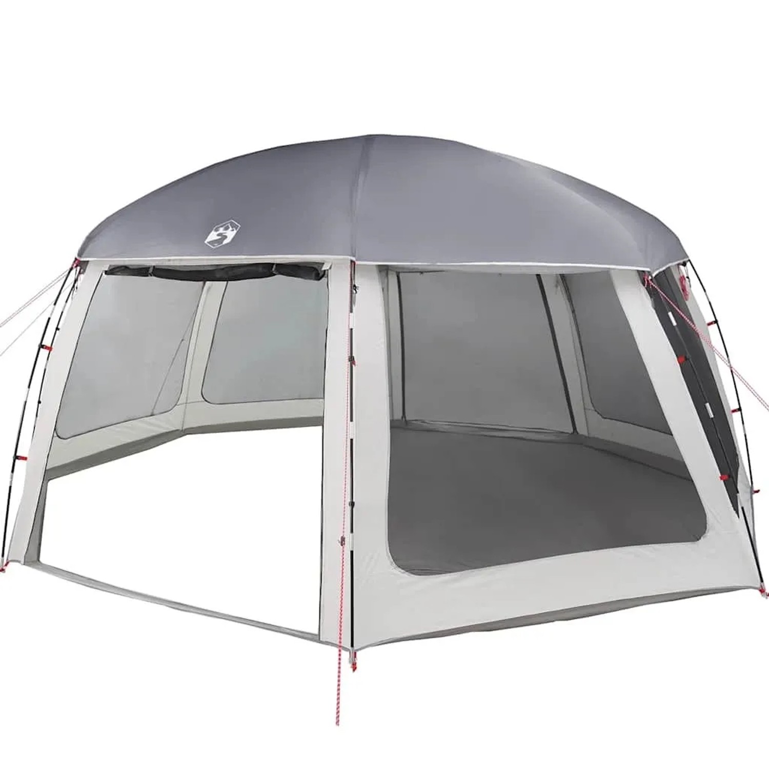vidaXL Poolzelt mit Abnehmbarem Überzelt Netzwänden Grau 612x612cm 4100639_7