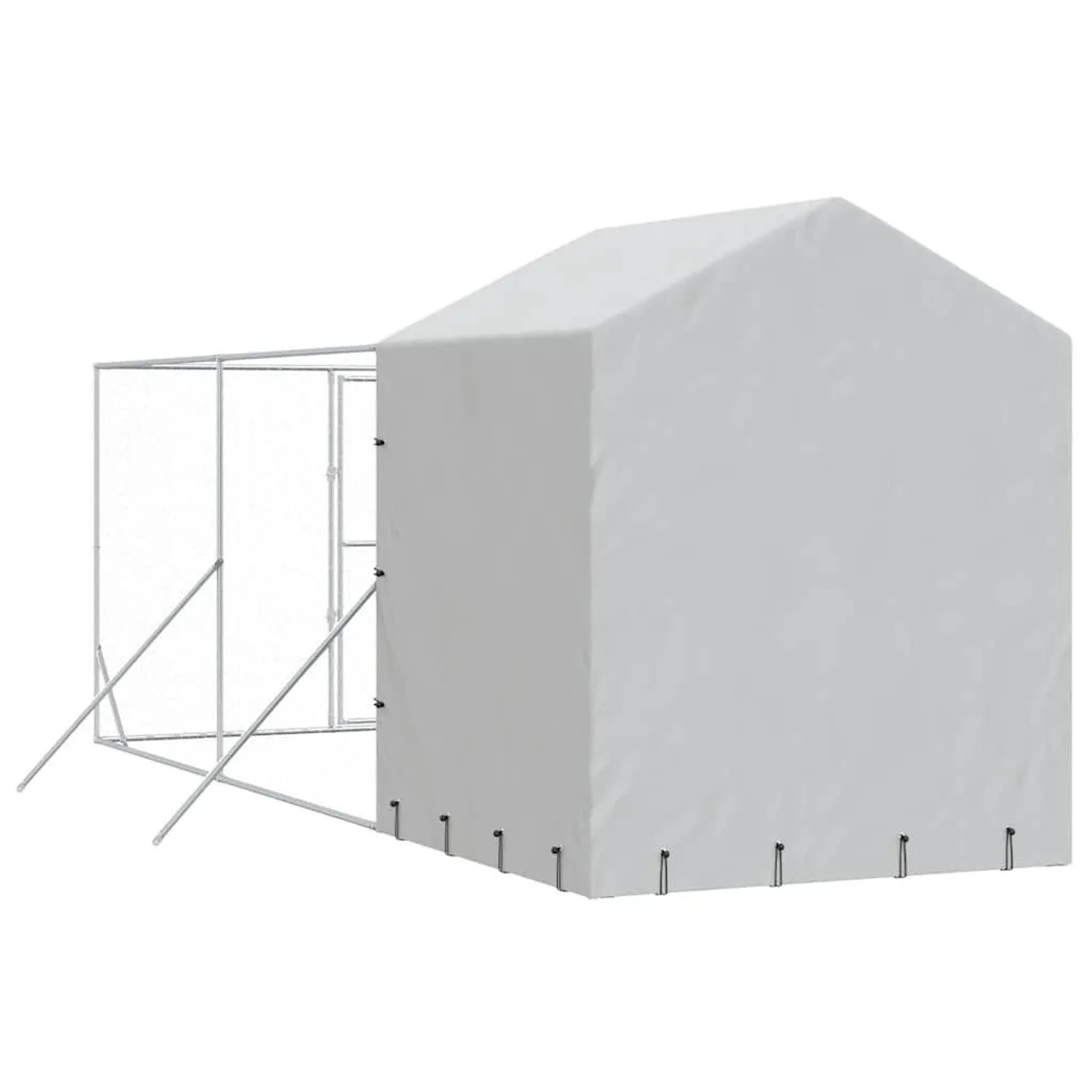 vidaXL Outdoor-Hundezwinger mit Dach Silbern 2x6x2,5m Verzinkter Stahl 3190475_7
