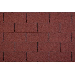 Rote Bitumen Rechteckschindeln für die Bedachung, 2 m² Paket.