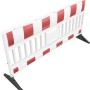 Schake Euro3 Absperrschranke, weiß-rot, mit Füßen, für Baustellen und Verkehrssicherung.