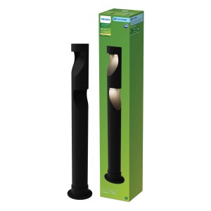 Schwarze Philips Desi LED Sockelleuchte Niedervolt zur Erweiterung für den Garten.