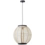 Schwarze Bambus Pendelleuchte Tanah, Ø 47cm, von Brilliant. Moderne Hängeleuchte für Wohnräume.