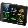 Bresser Thermo-Hygrometer Quadro NLX mit 3 Außensensoren in Schwarz zeigt Innen- und Außentemperatur.