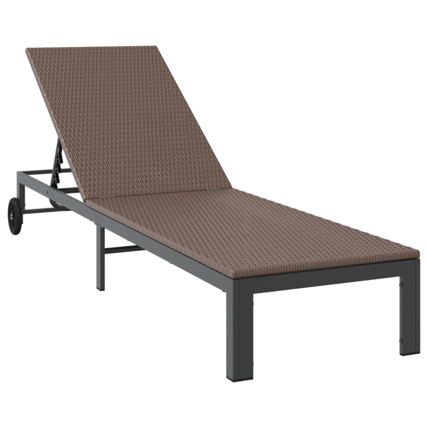 vidaXL Sonnenliege mit Rädern Braun Poly Rattan 42004128 günstig online kaufen