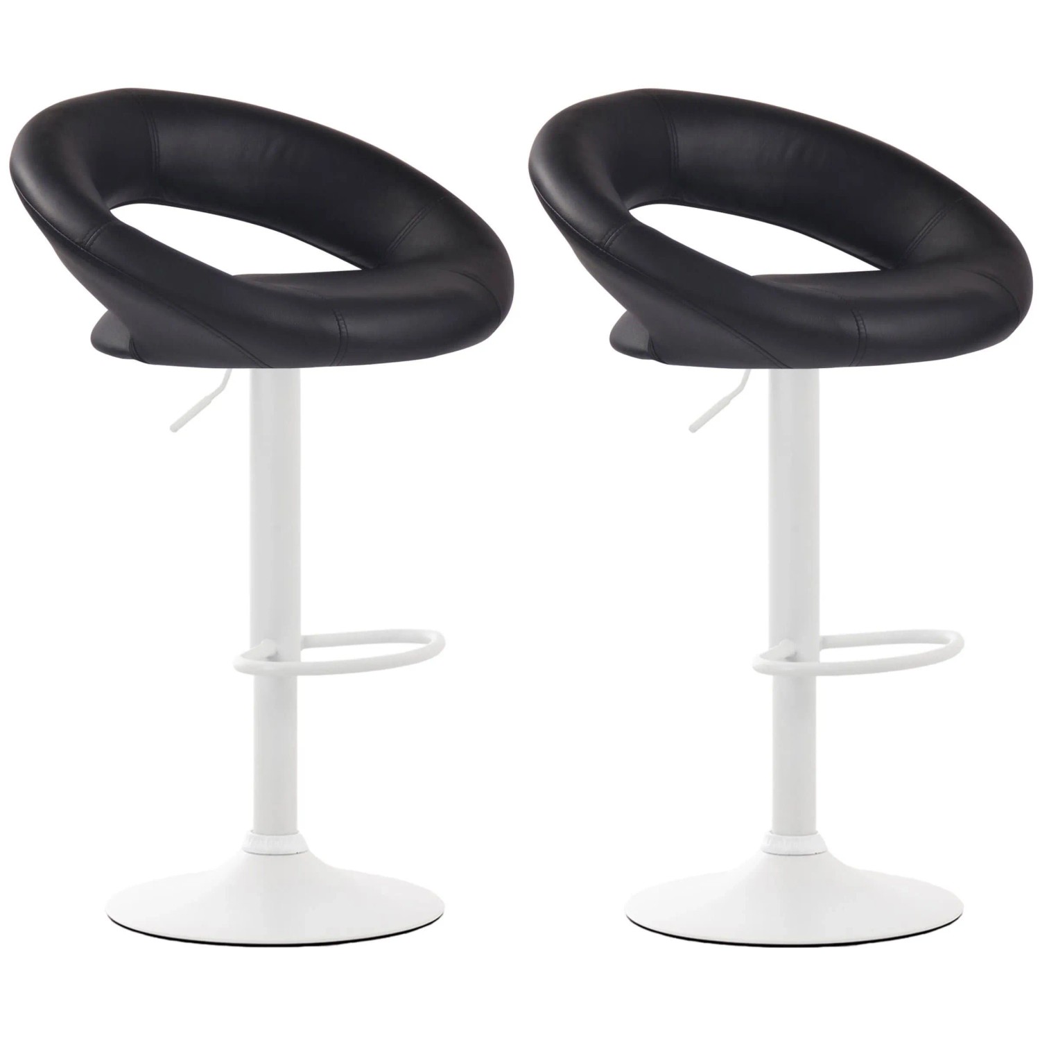 CLP 2er Set Barhocker Olinda Kunstleder Schwarz/Weiß