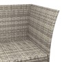 Detailaufnahme: Graues vidaXL Garten Lounge Set aus Rattan, Eckbereich.