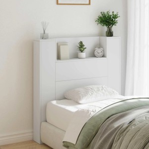 vidaXL Kopfteil mit Regal Weiß 100 x 16,5 x 103,5 cm Holzwerkstoff 3418645